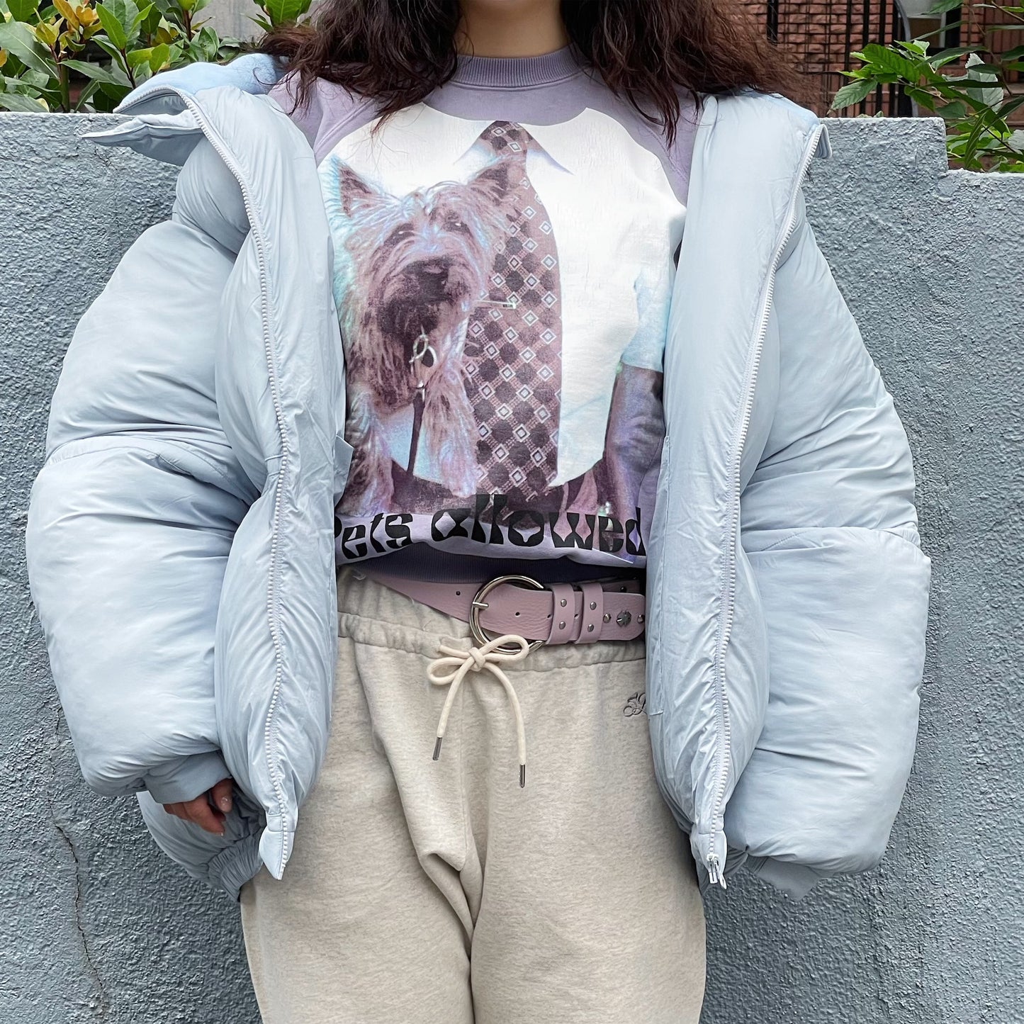 Animal free bubble down jacket / DUST AQUA / ライトボリュームダウン