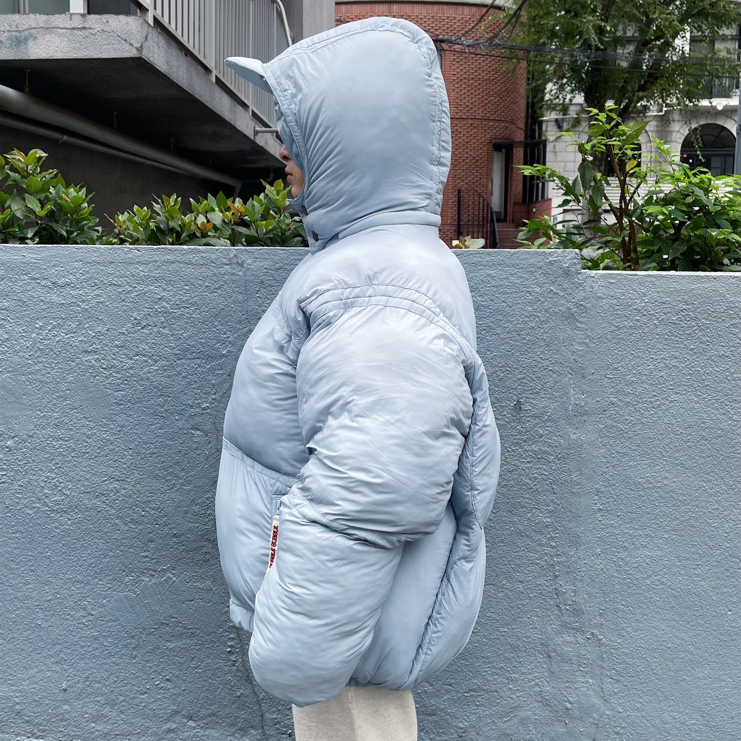 Animal free bubble down jacket / DUST AQUA / ライトボリュームダウン