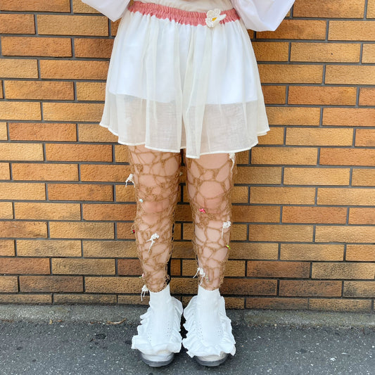 Esme flying sheep french knicker skirt / white / シアースカート