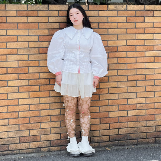 Esme flying sheep french knicker skirt / white / シアースカート