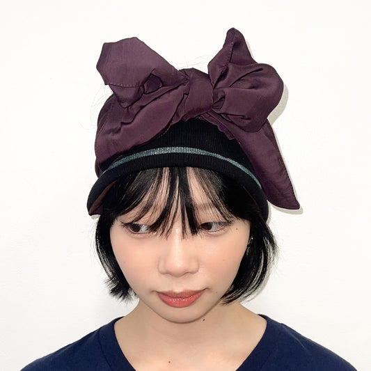 Ribbon hair band / BROWN x BLACK / リボンヘアバンド