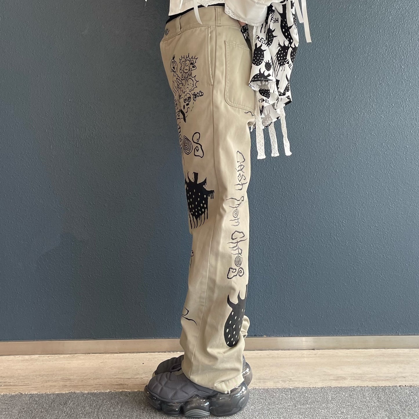 ANARCHY WORK PANTS / SAND BEIGE / グラフィックワークパンツ【Brett Westfallコラボレーション】