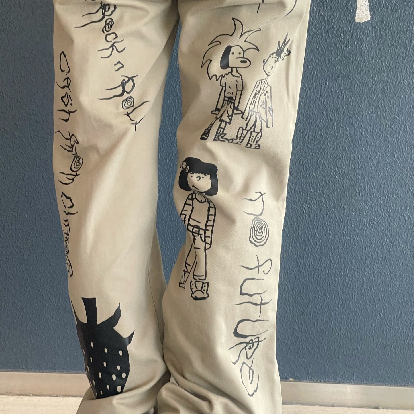 ANARCHY WORK PANTS / SAND BEIGE / グラフィックワークパンツ【Brett Westfallコラボレーション】