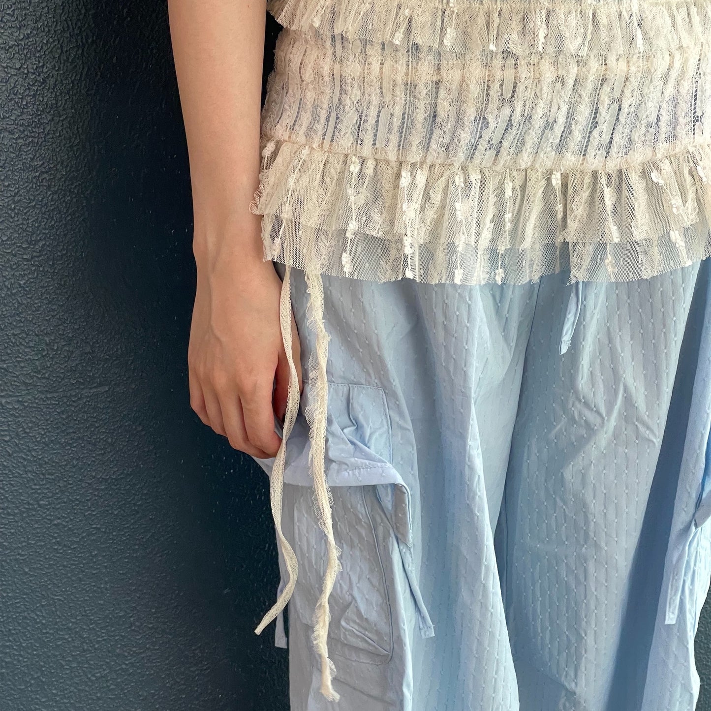 Ruffled Lace Layered Wrap Skirt / Cream / ラッフルレースレイヤードラップスカート