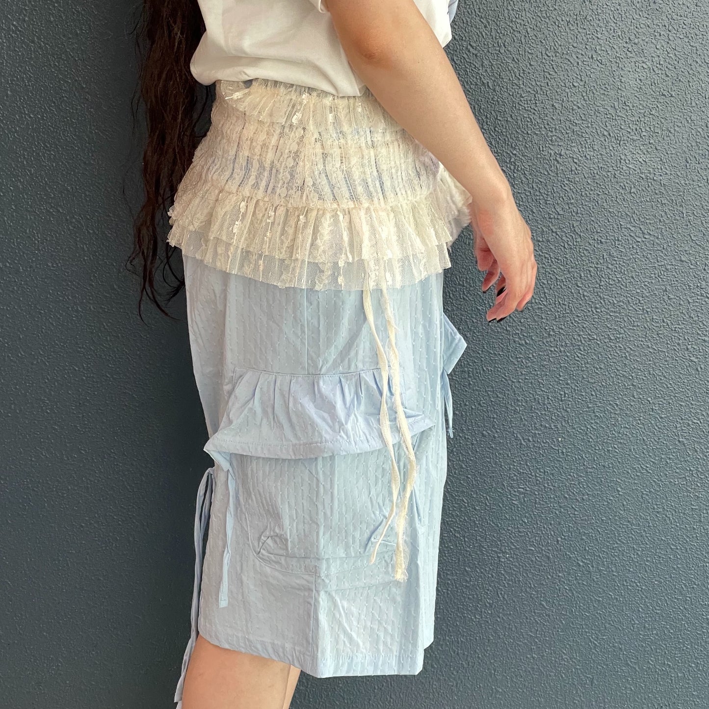 Ruffled Lace Layered Wrap Skirt / Cream / ラッフルレースレイヤードラップスカート