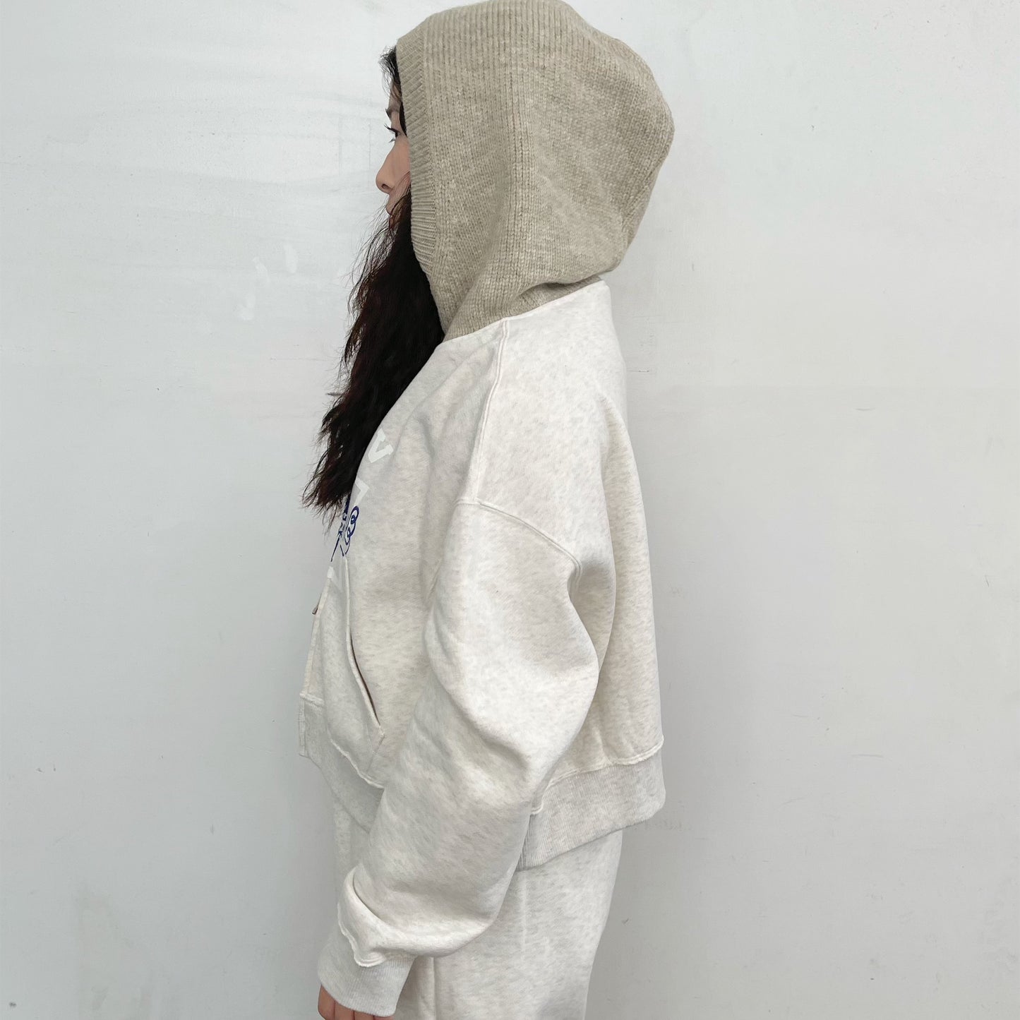 Old dog club hoodie / FROST ECRU / ダブルジップフーディー