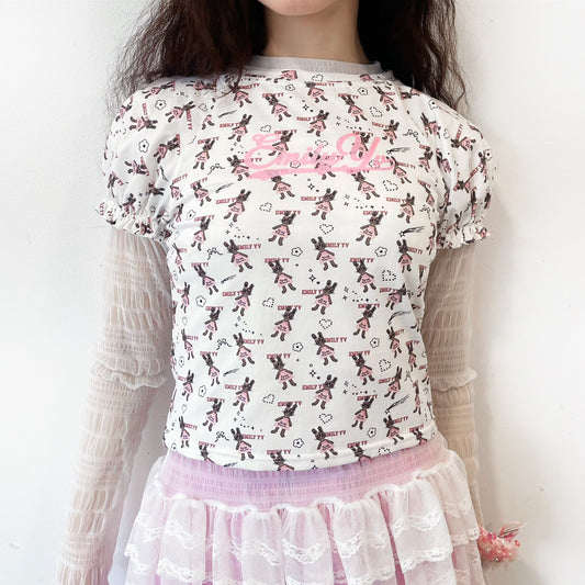 Little bunnies Tee / Pink / リトルバニーTシャツ