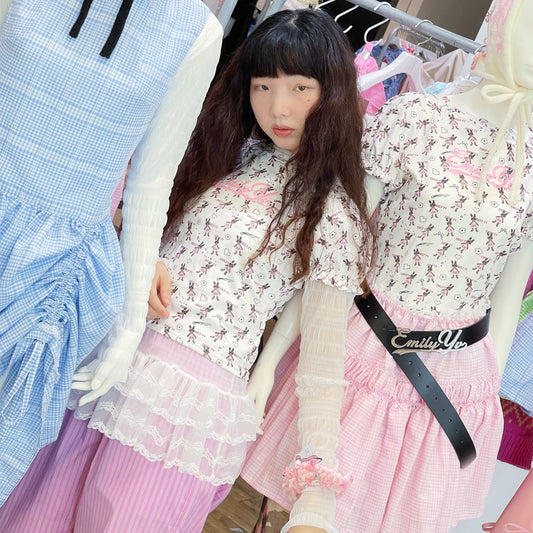 Little bunnies Tee / Pink / リトルバニーTシャツ