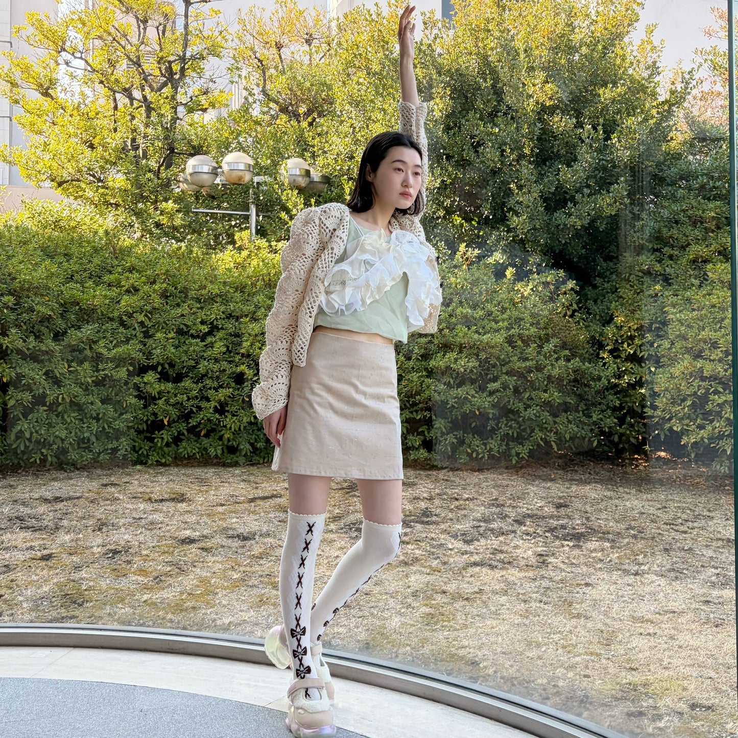 print mini skirt / house and shine hand print / プリントミニスカート