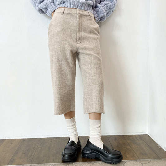 fulled village pants / beige / 縮絨丘パンツ
