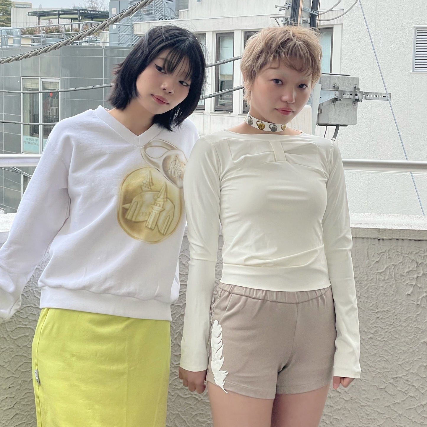 bow knit top / white / リボントップ