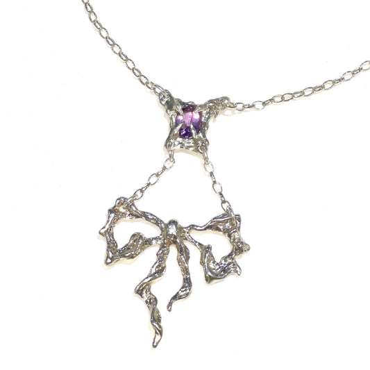 Gift necklace / アメジストリボンネックレス