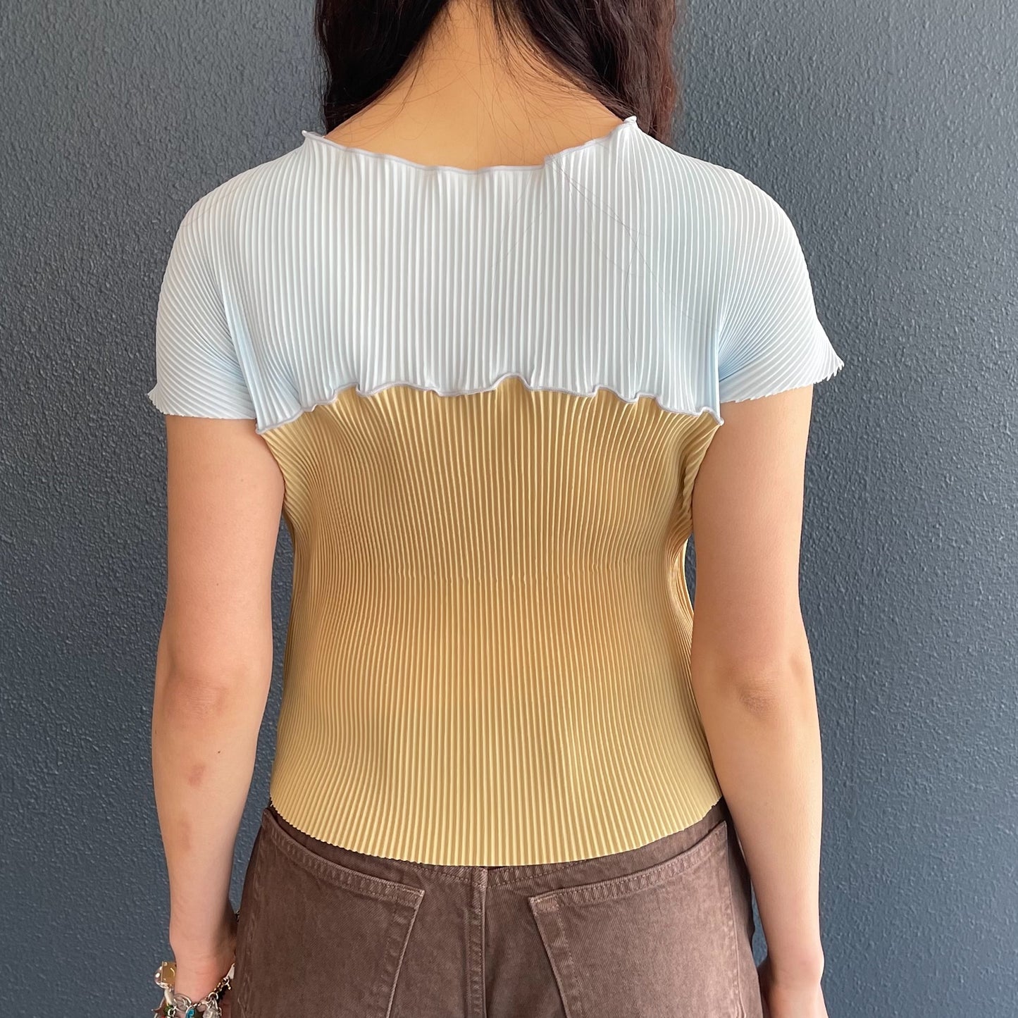 RAGLAN TINY TOP / BEIGE / プリーツラグラントップ