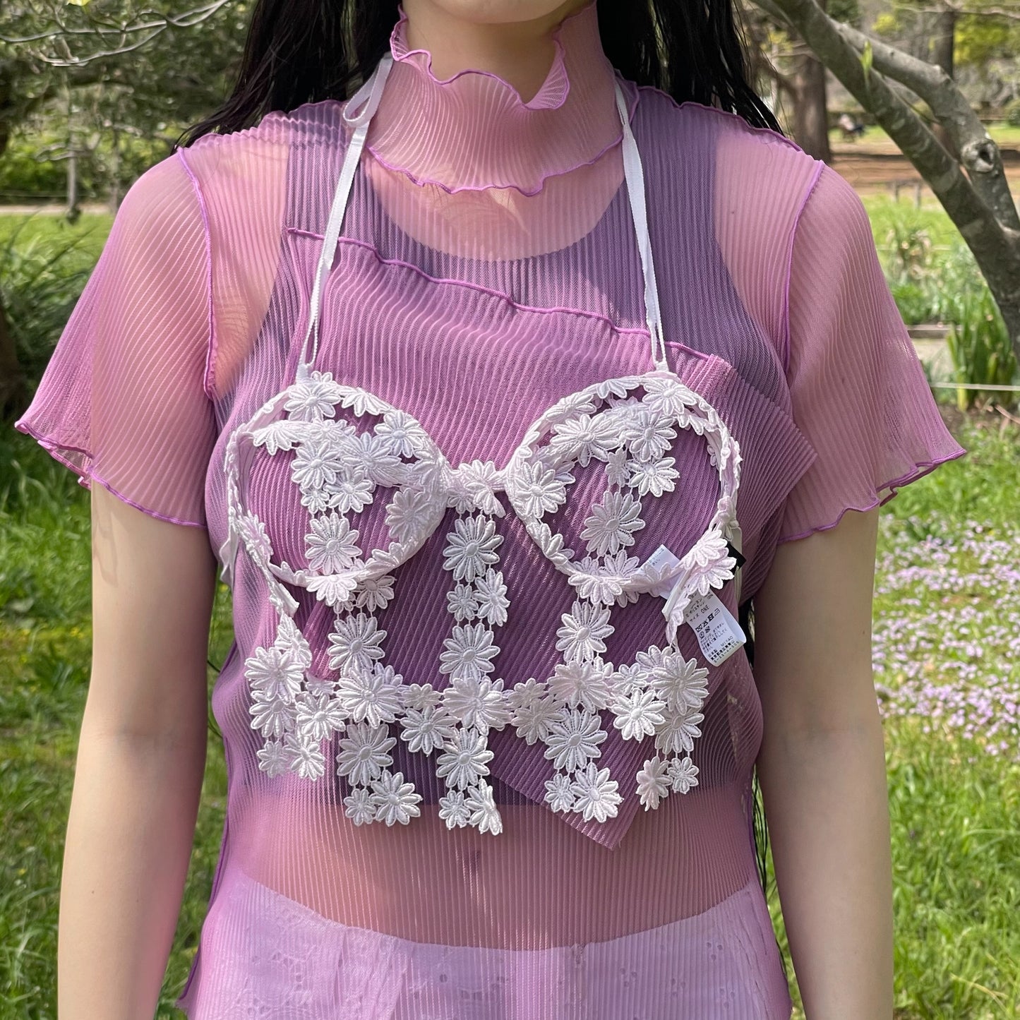 Flower Bustier / Lavender / フラワービスチェ
