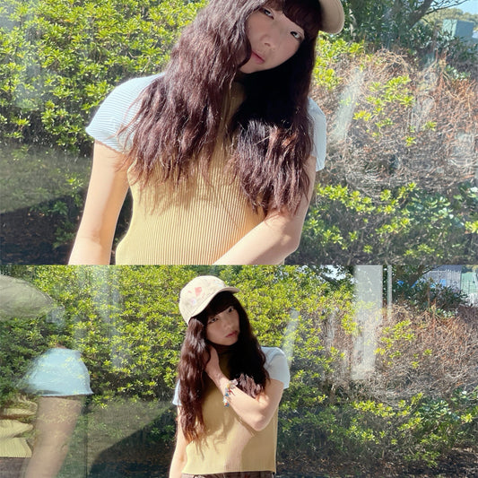 RAGLAN TINY TOP / BEIGE / プリーツラグラントップ