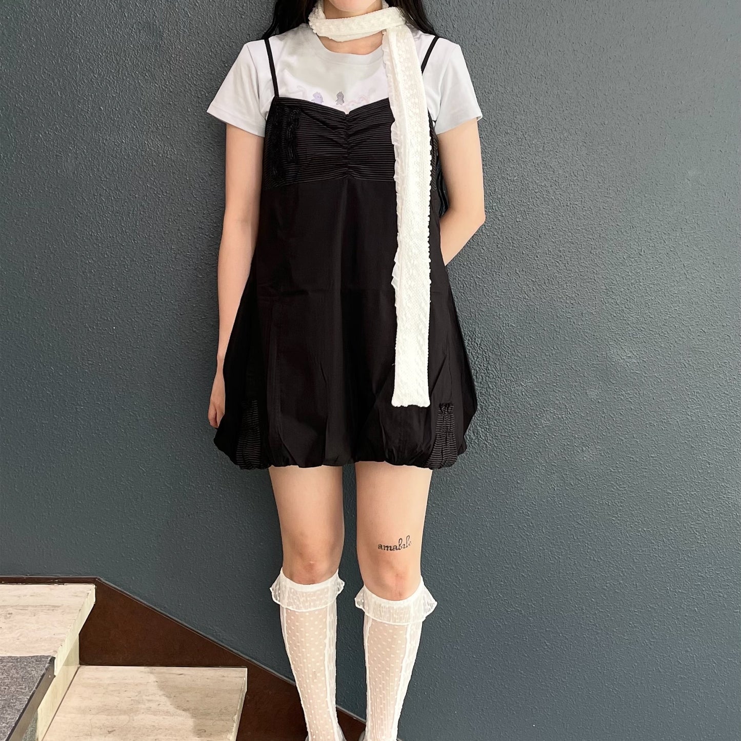 Layered Pocket Scarf / White / レイヤードポケットスカーフ