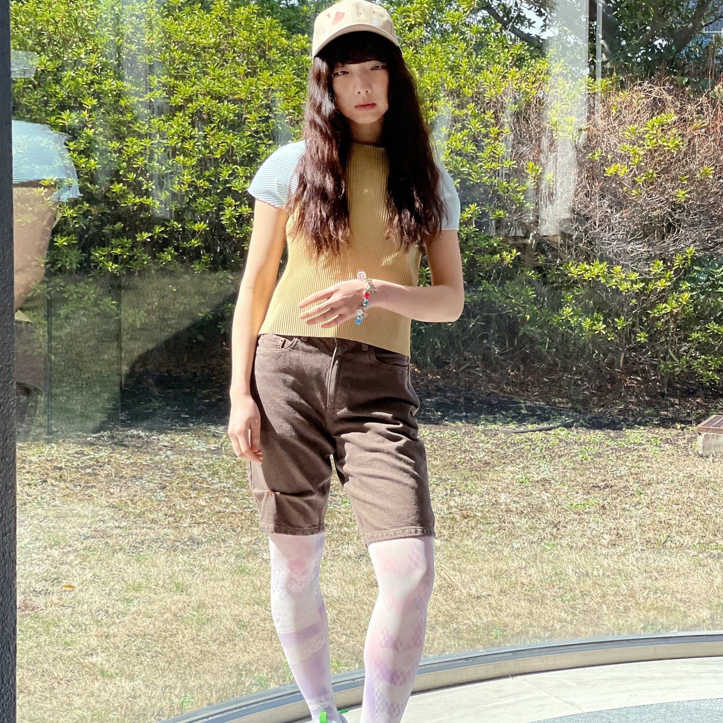 RAGLAN TINY TOP / BEIGE / プリーツラグラントップ