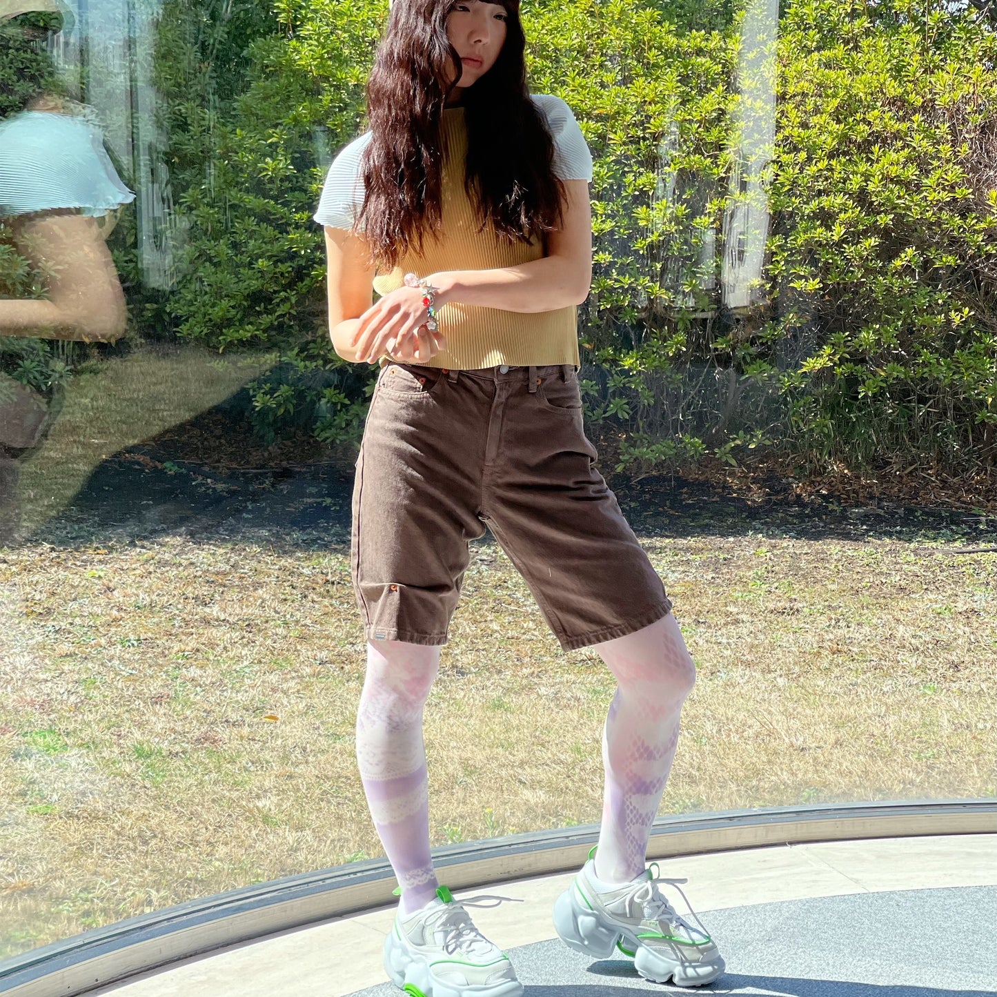 RAGLAN TINY TOP / BEIGE / プリーツラグラントップ