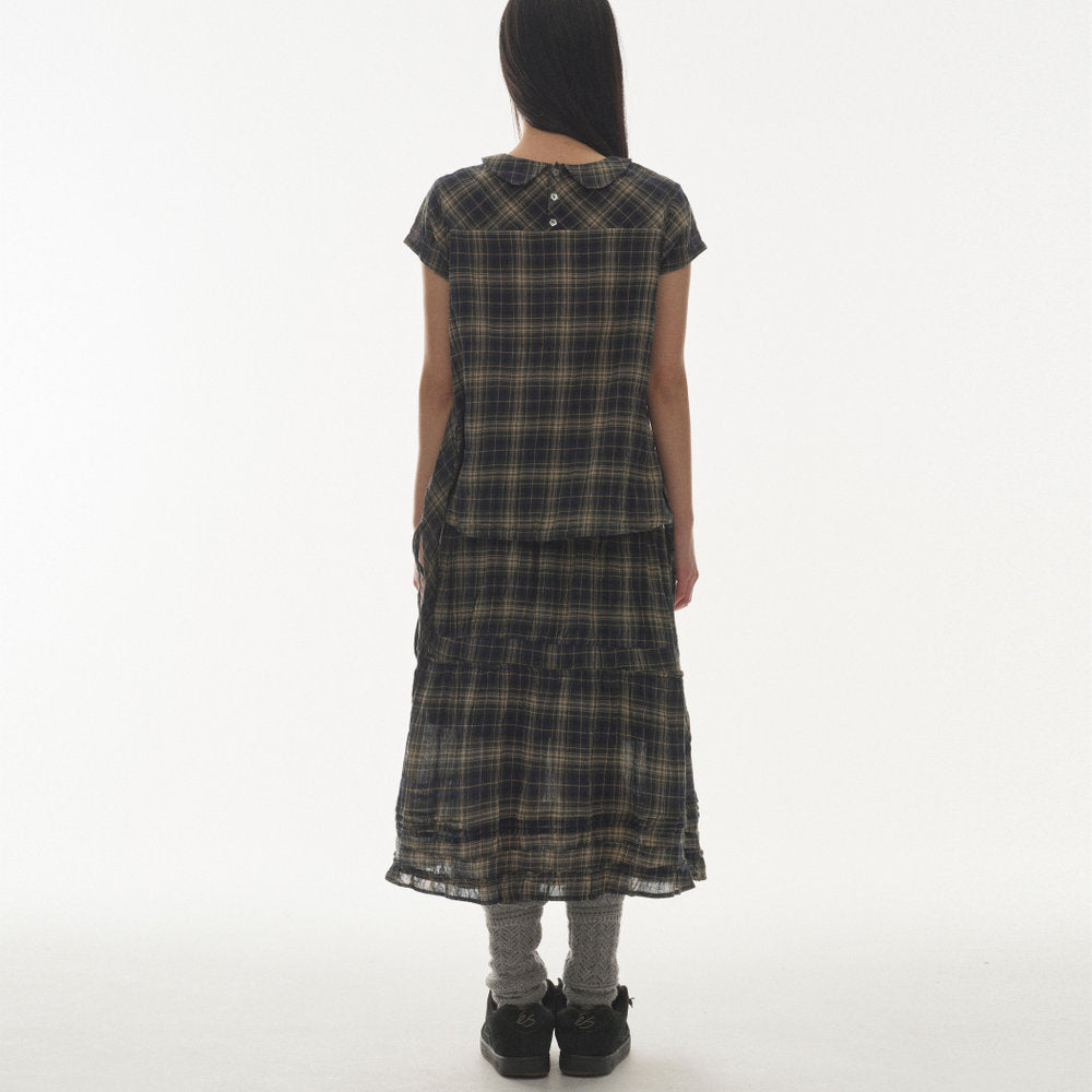 SHIRRING MIDI SKIRT / CHECK / シャーリングミディスカート