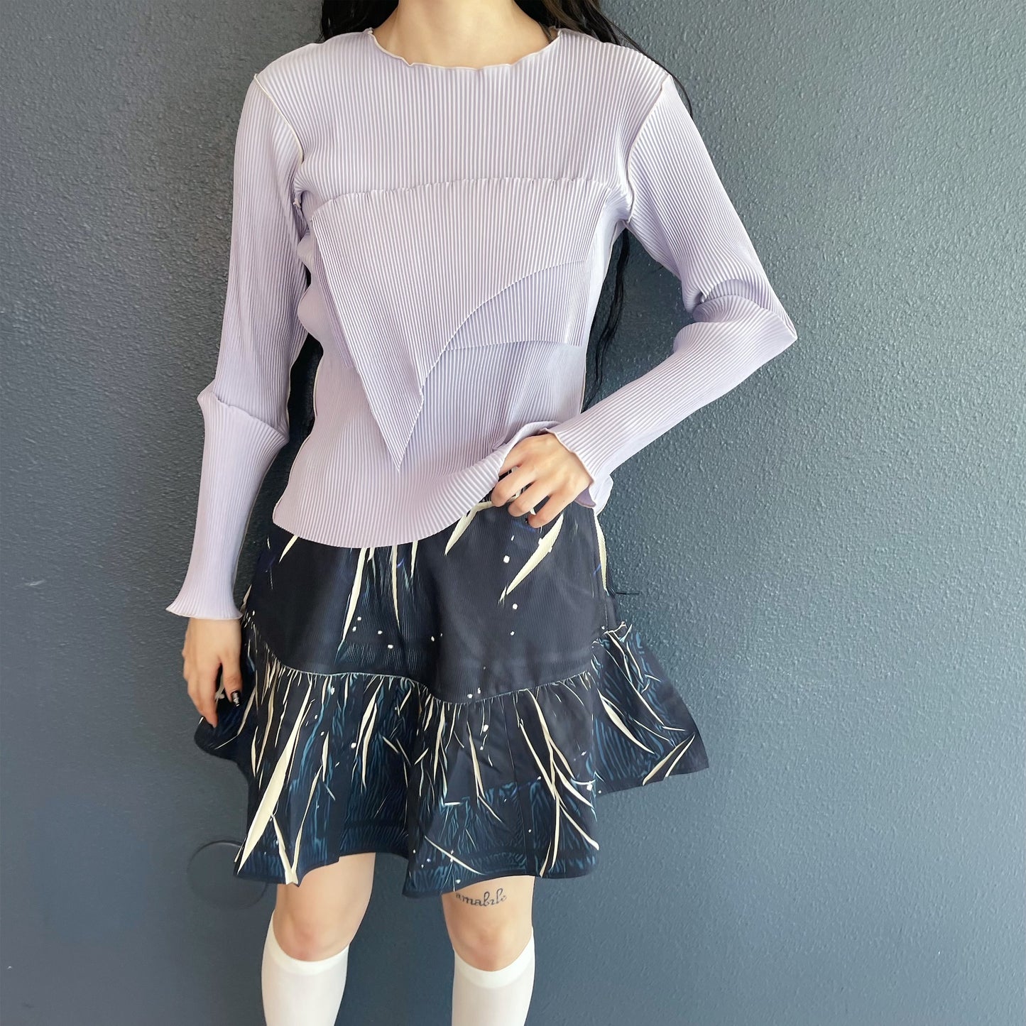 TODO WAVE LONG SLEEVE TOP / LAVENDER / ウェーブロングスリーブトップ