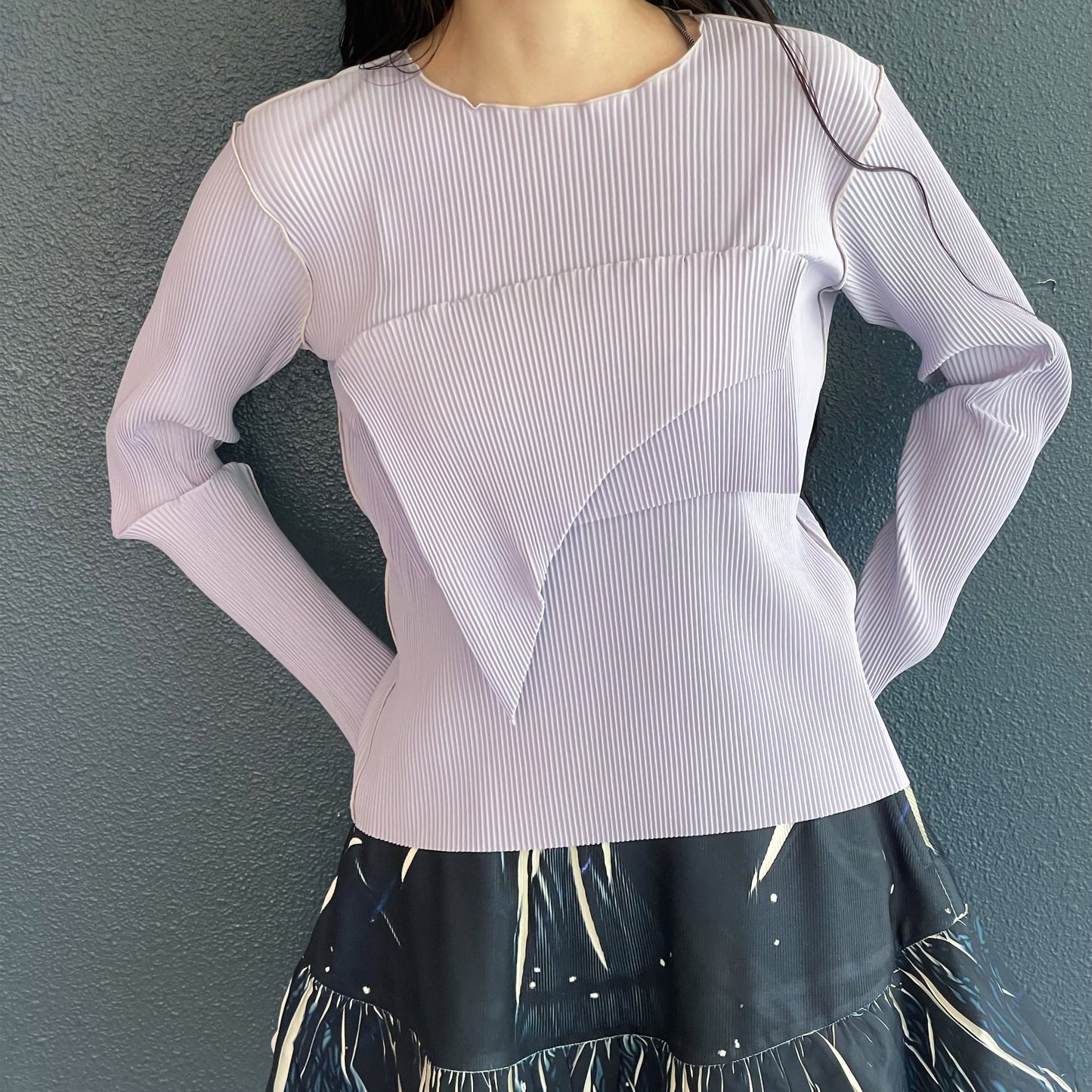 TODO WAVE LONG SLEEVE TOP / LAVENDER / ウェーブロングスリーブトップ