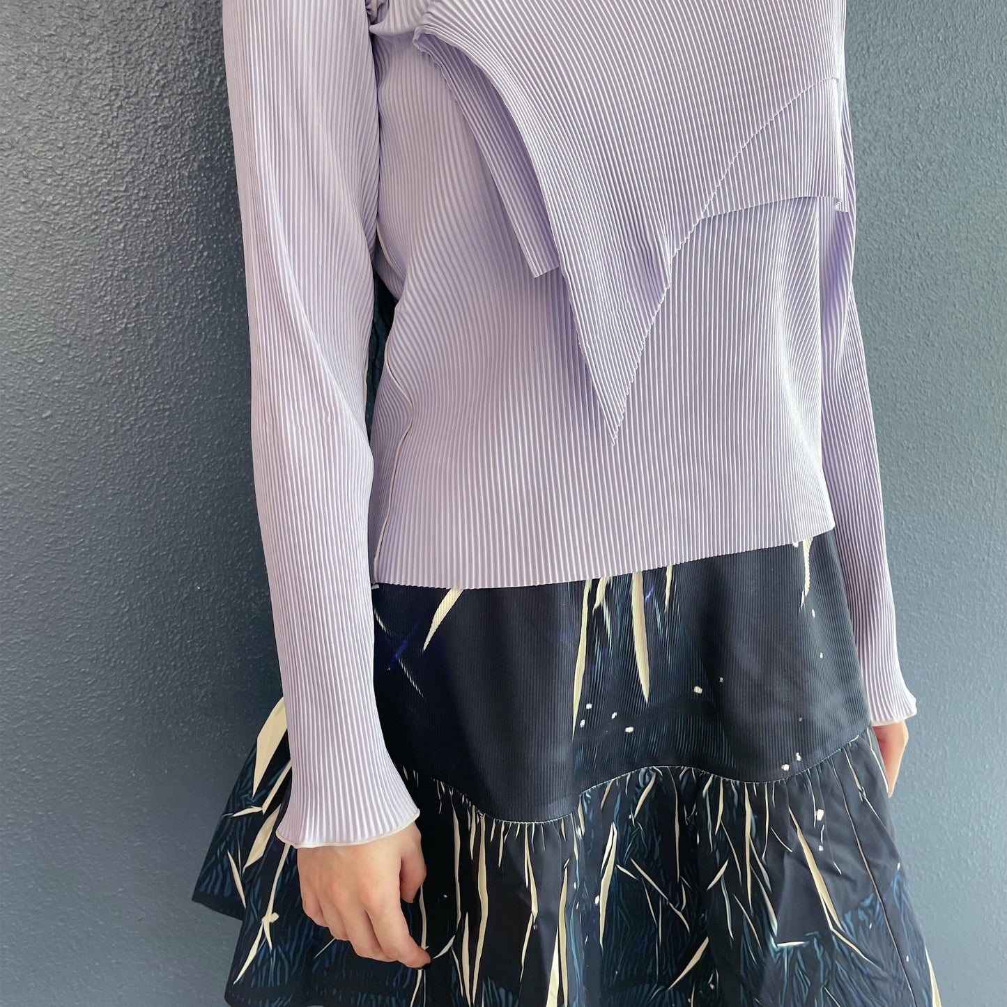 TODO WAVE LONG SLEEVE TOP / LAVENDER / ウェーブロングスリーブトップ