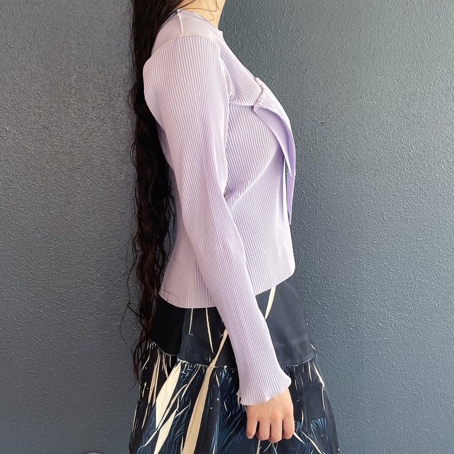 TODO WAVE LONG SLEEVE TOP / LAVENDER / ウェーブロングスリーブトップ