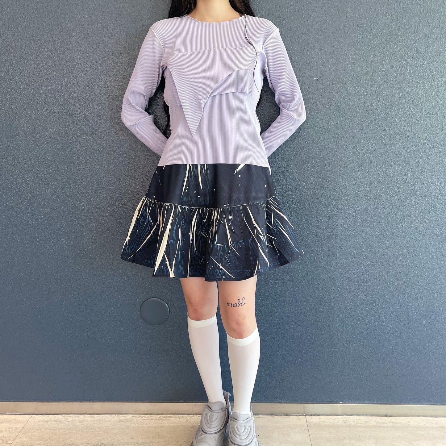 TODO WAVE LONG SLEEVE TOP / LAVENDER / ウェーブロングスリーブトップ
