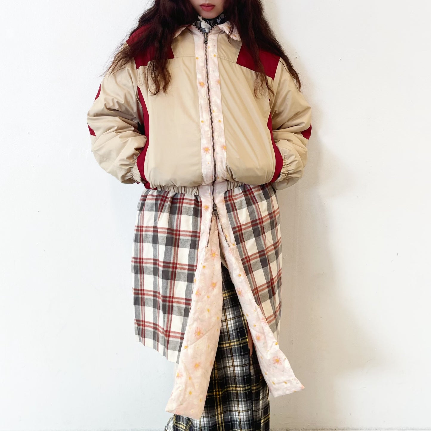 ALL IN ONE GIRL / PINK BEIGE / リバーシブルロングコート