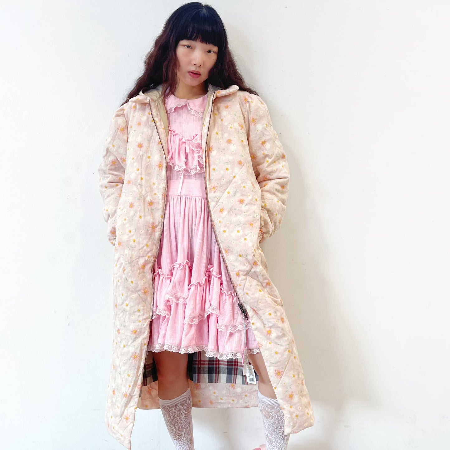 ALL IN ONE GIRL / PINK BEIGE / リバーシブルロングコート