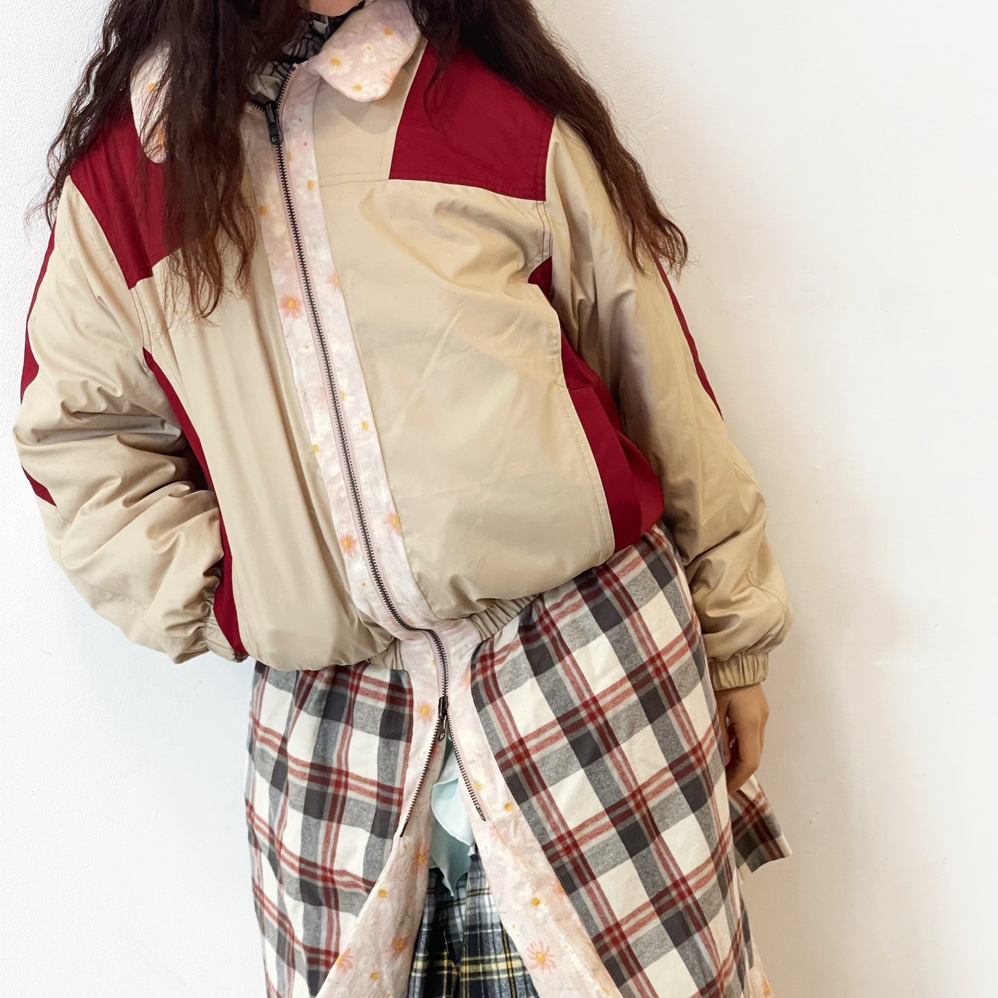 ALL IN ONE GIRL / PINK BEIGE / リバーシブルロングコート