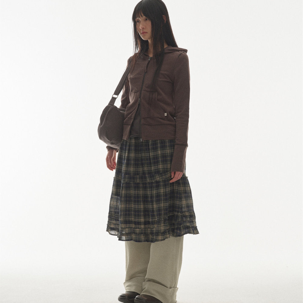 SHIRRING MIDI SKIRT / CHECK / シャーリングミディスカート