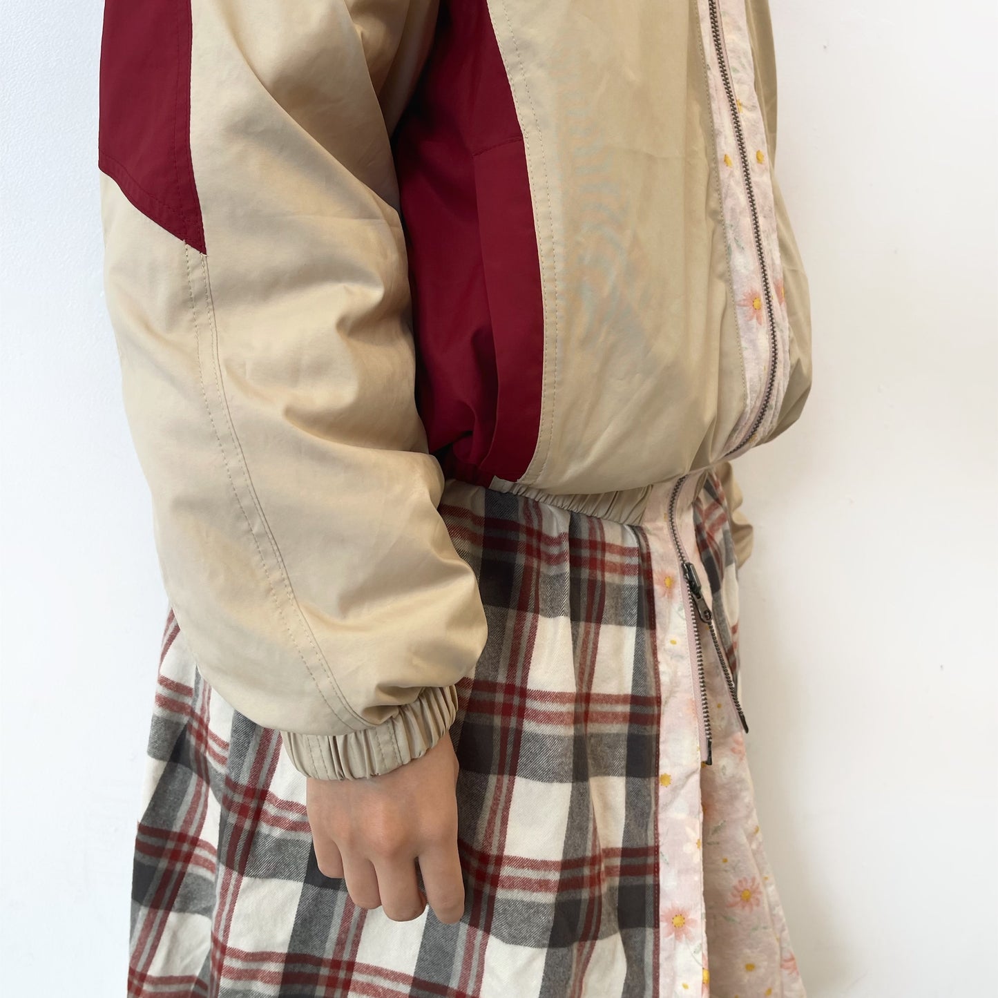 ALL IN ONE GIRL / PINK BEIGE / リバーシブルロングコート