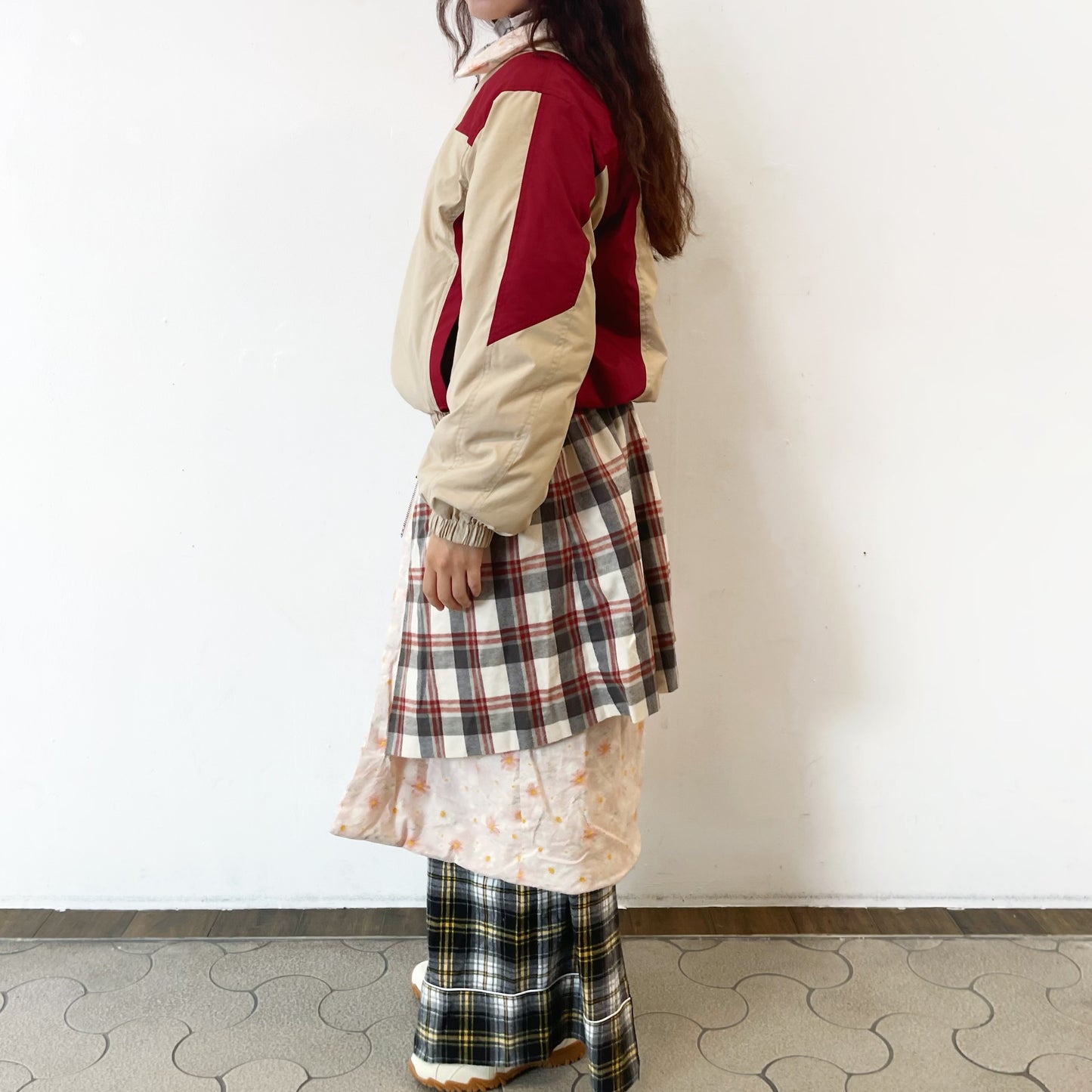 ALL IN ONE GIRL / PINK BEIGE / リバーシブルロングコート