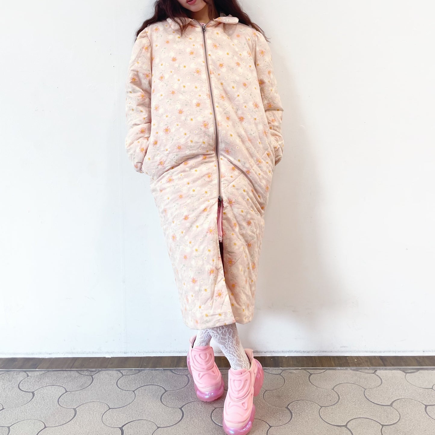 ALL IN ONE GIRL / PINK BEIGE / リバーシブルロングコート