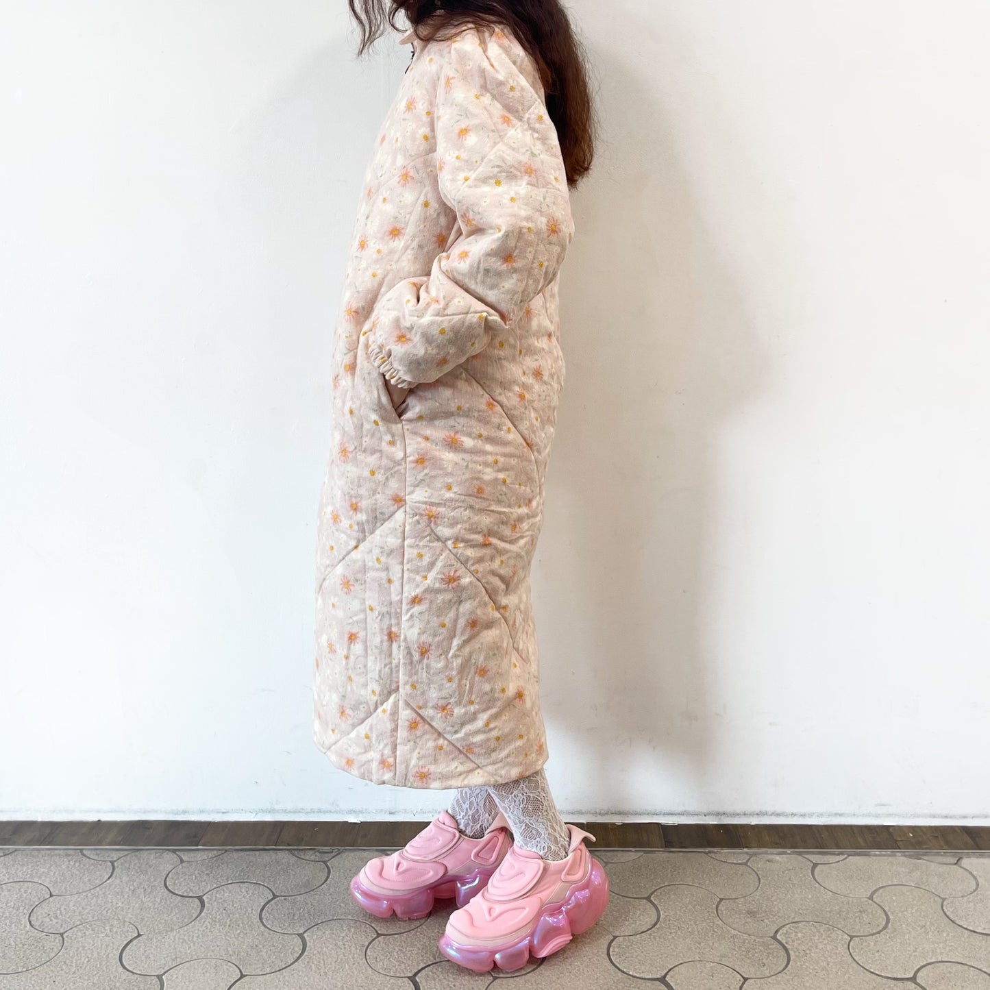 ALL IN ONE GIRL / PINK BEIGE / リバーシブルロングコート