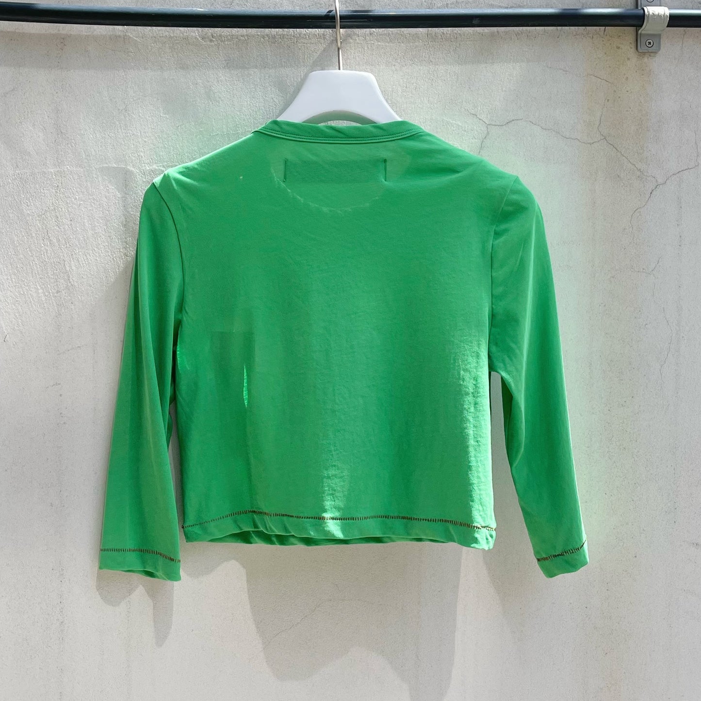 Lovely Anne T-shirt / GREEN / フロッキープリントロングスリーブTシャツ