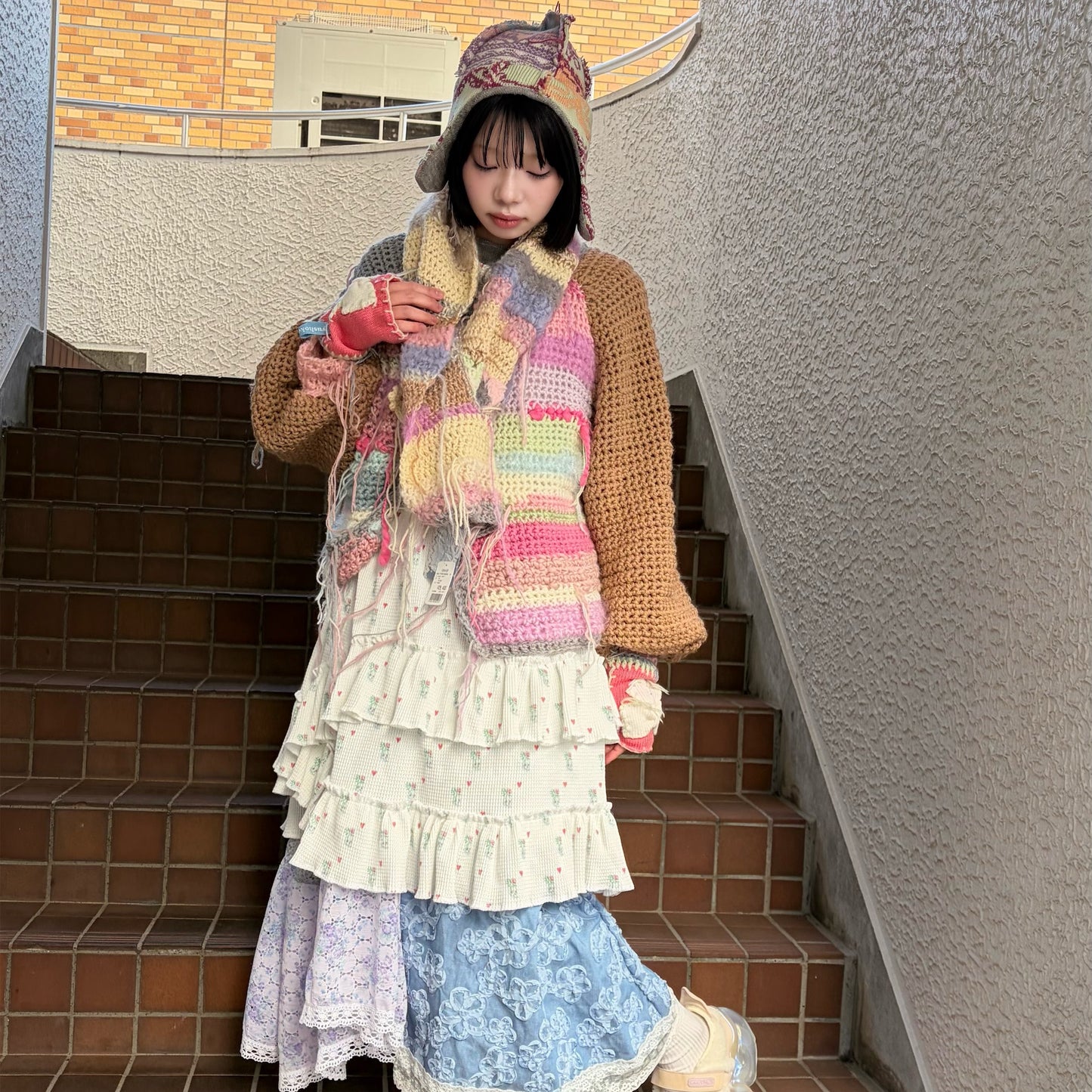 Knit fly cap / Multi / ニットフライキャップ