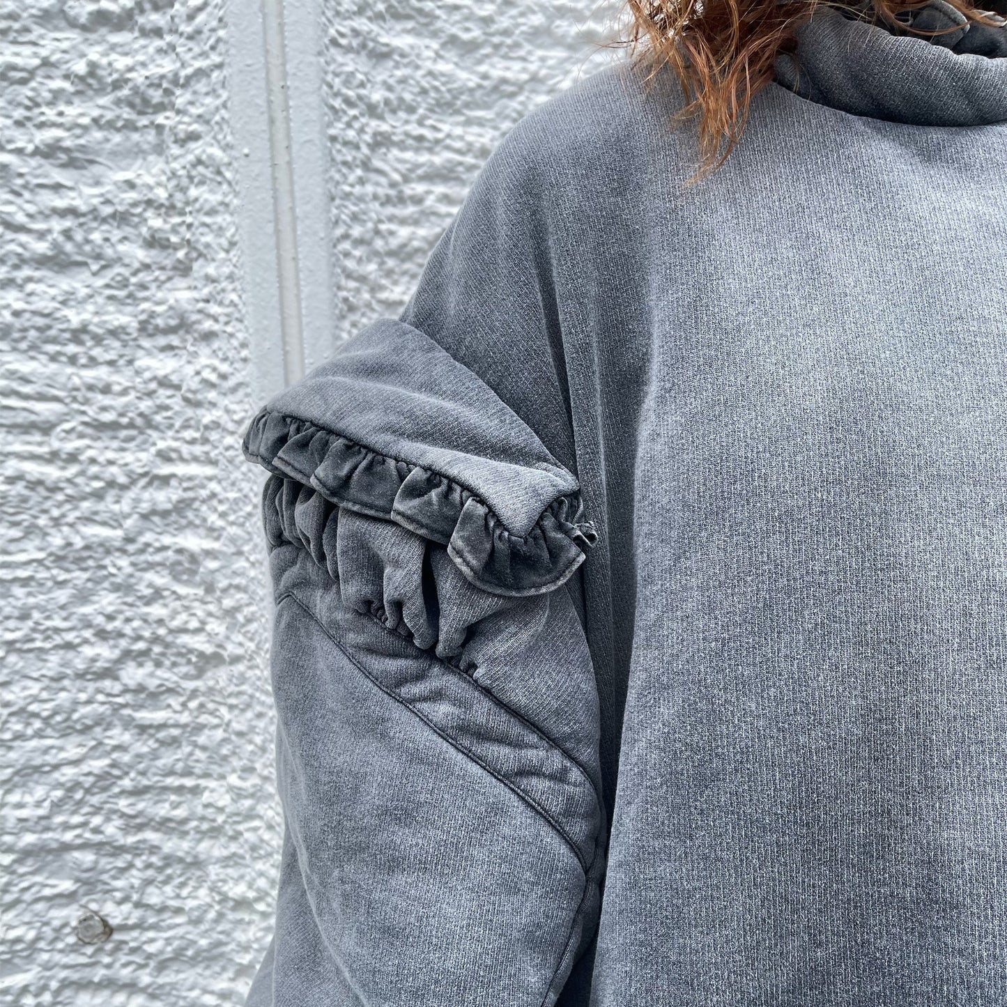 BIG PUFFER FRILL BLOUSON / BLACK / フリルジャケット