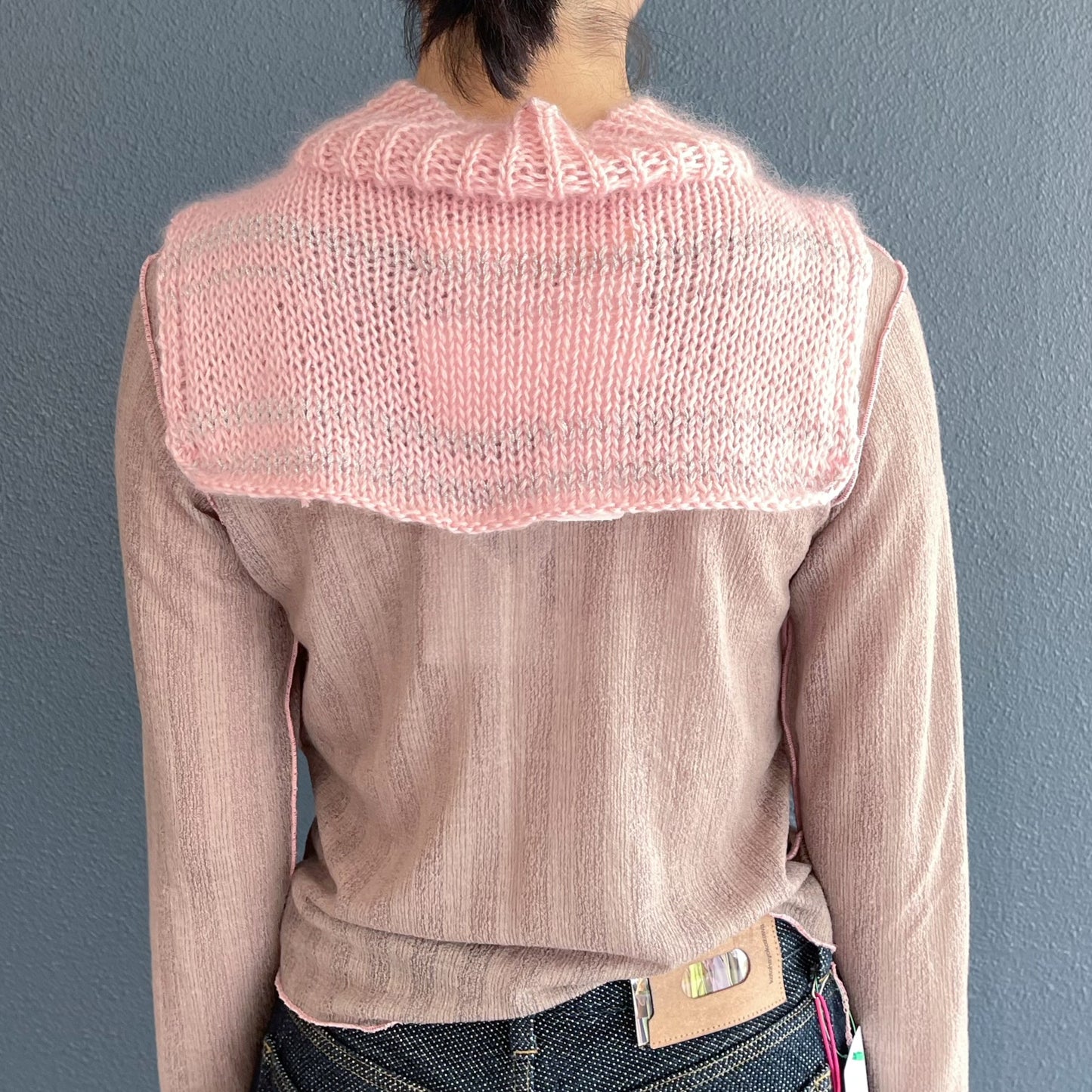 MIKAN silk mohair top / pink / シルクモヘア前掛け
