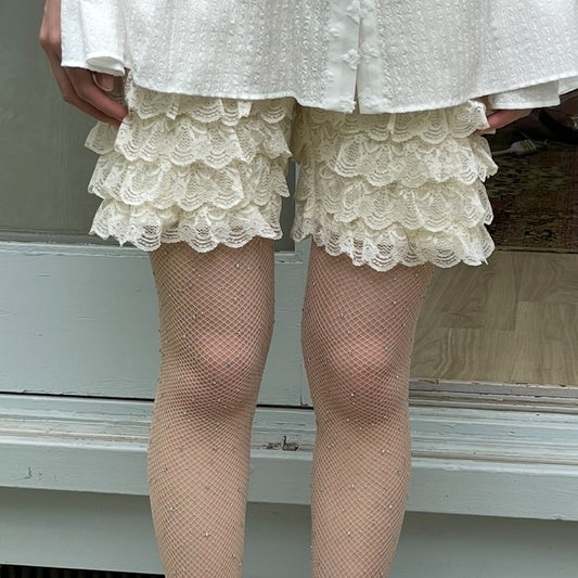 Nell biker shorts / Butter cream / フリルレースショーツ