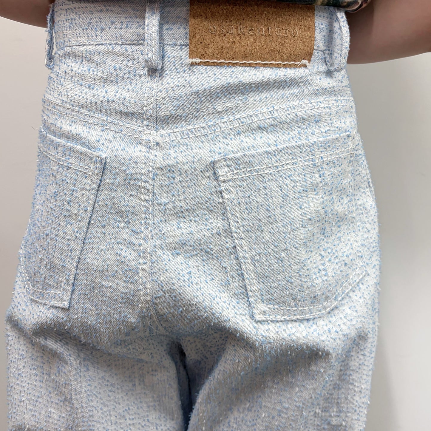 loop needle pants / light blue / ループニードルトップ