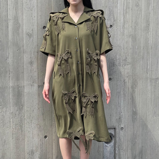 NURSE RIBBON DRESS / KHAKI / ナースリボンドレス