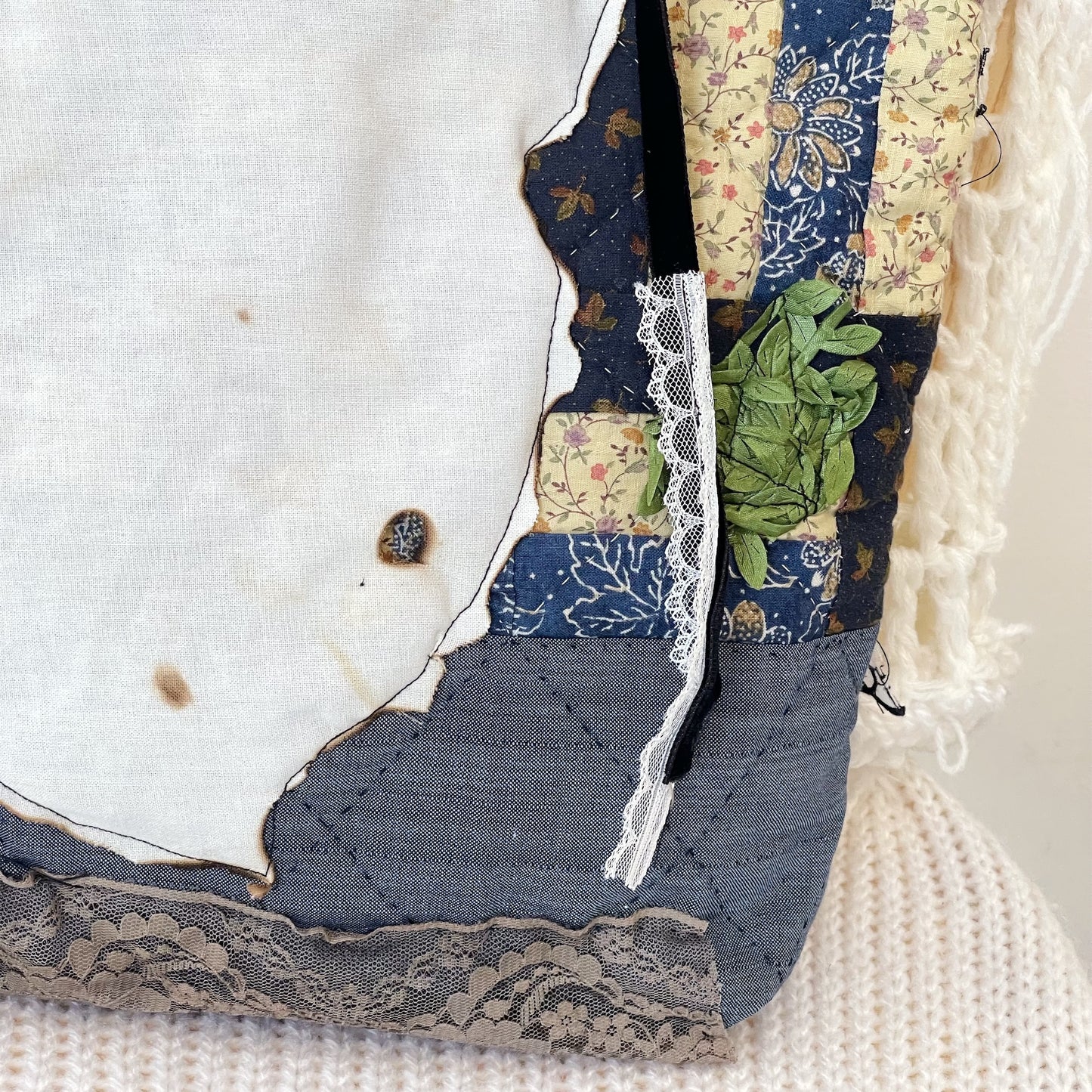 Patch work Bag+ / Blue / パッチワークトートバッグ