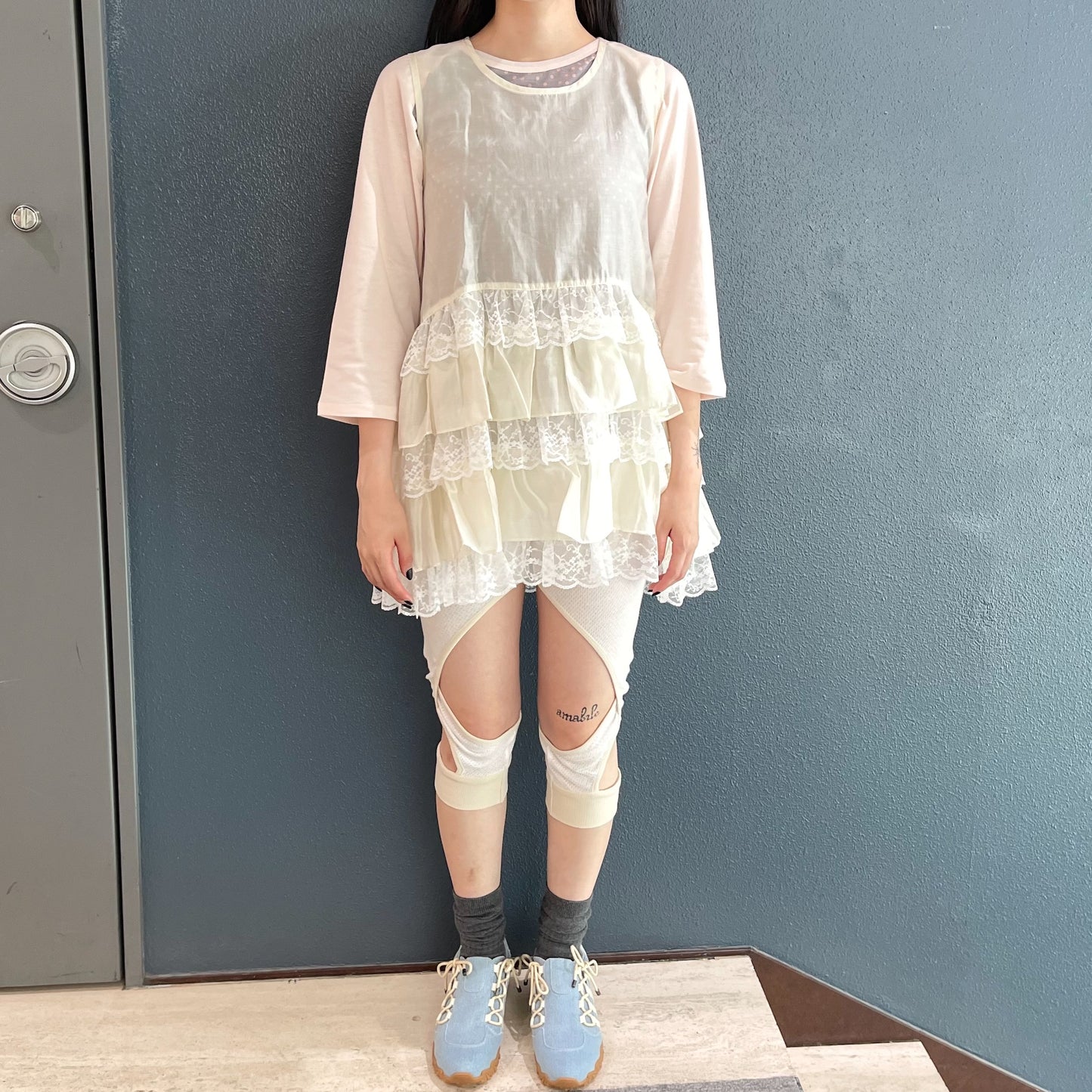 Odelia flapper dress / Cream / ベビードールドレス