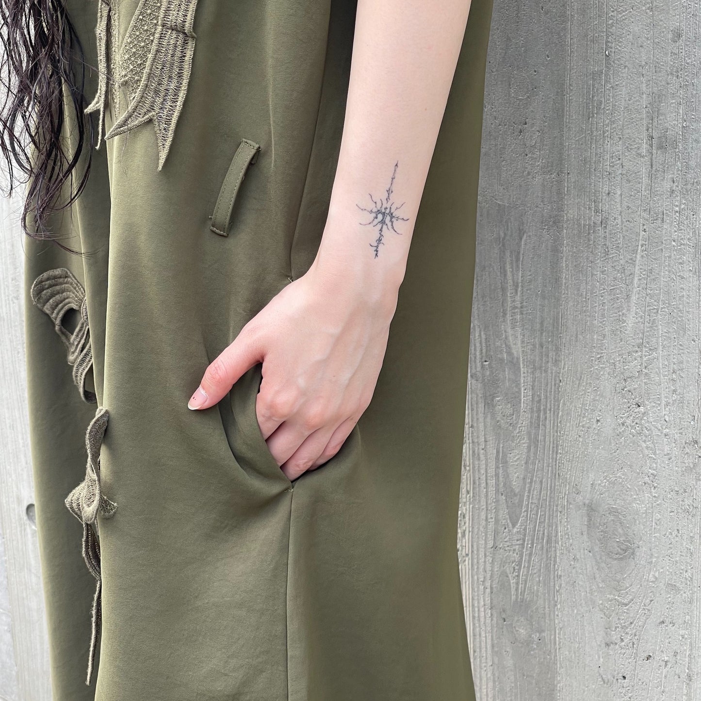 NURSE RIBBON DRESS / KHAKI / ナースリボンドレス