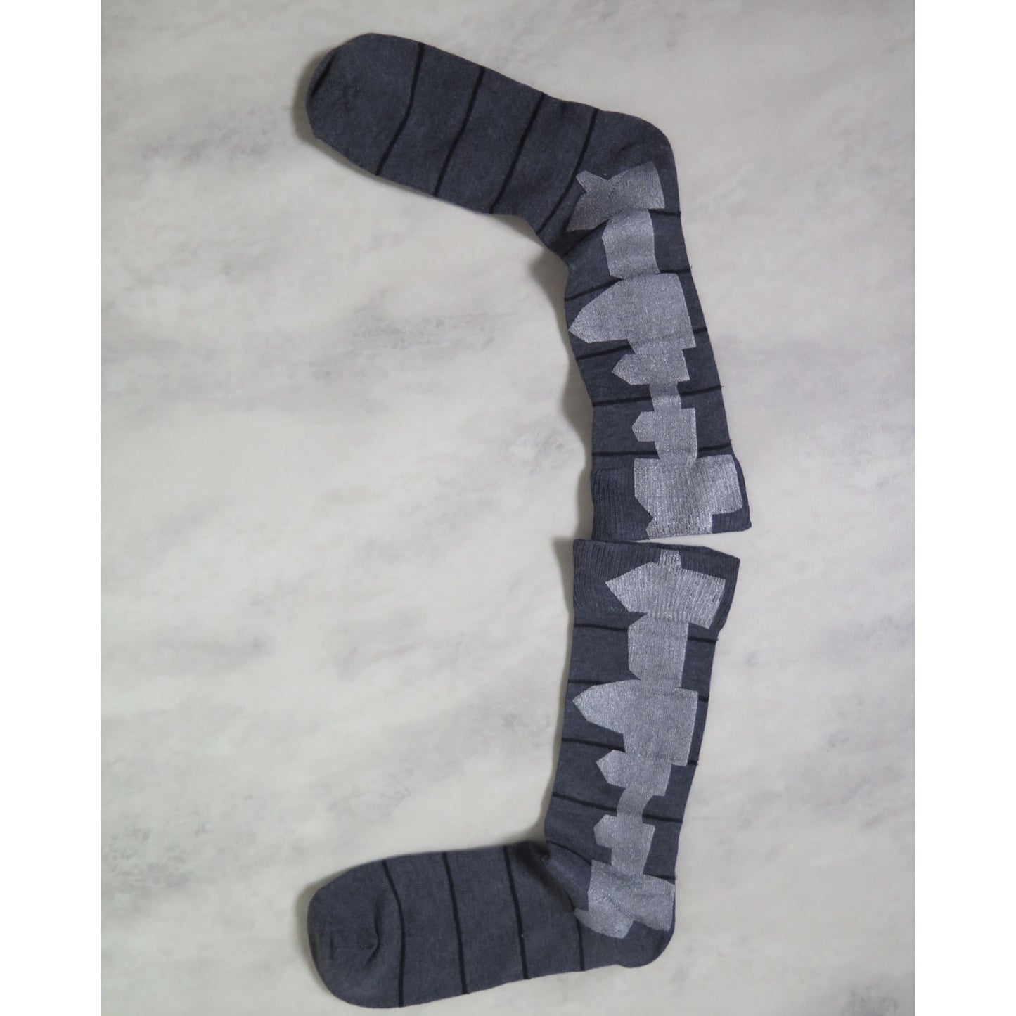 building print border socks / gray / ビルディングプリントソックス