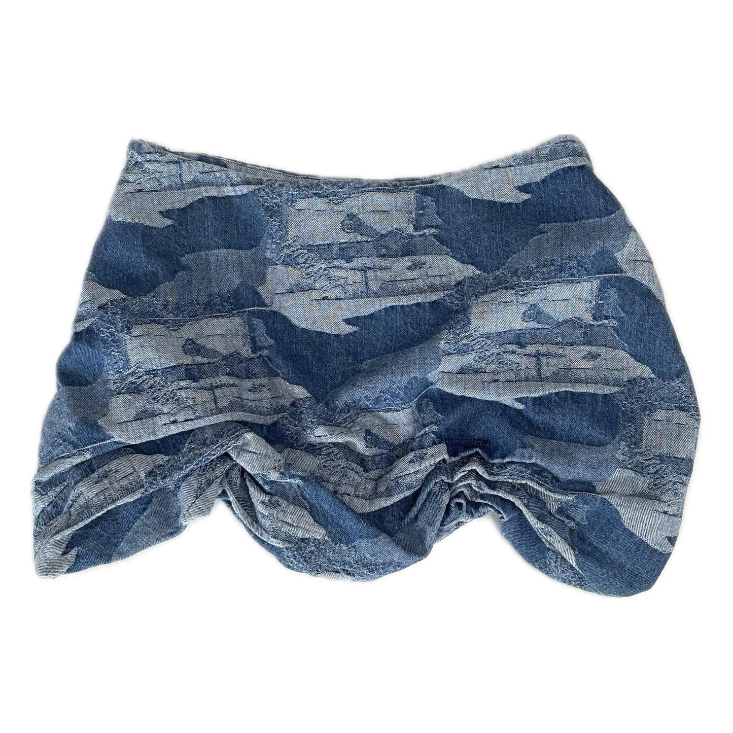 TUCKED DENIM SKIRT / BLUE / タックデニムスカート