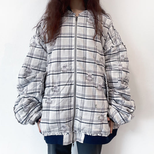 MINI FRILL MA-1 / GRAY / フリル刺繍ブルゾン