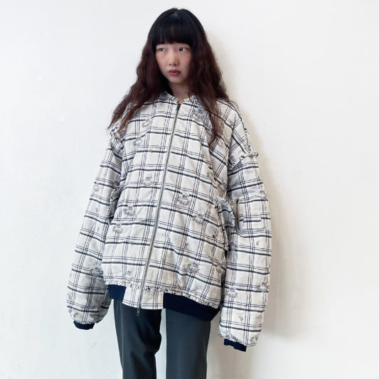 MINI FRILL MA-1 / GRAY / フリル刺繍ブルゾン